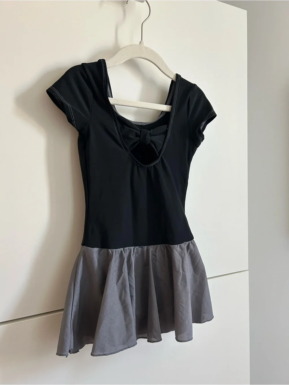 Black & Gray Short Sleeve Dance Practice Dress -  MC Child’s Medium